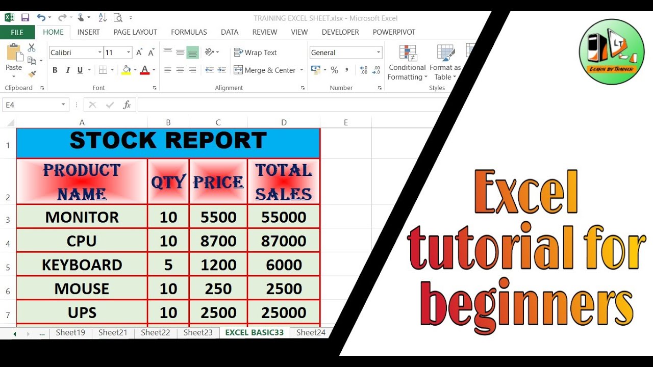 assignments on excel for beginners