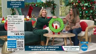 Mr. Christmas LED Blow Mold Wreath with Timer