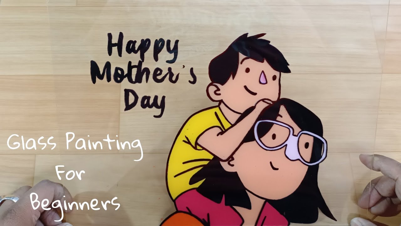 Happy Mother's Day / Glass Painting for Beginners / Beautiful Trick