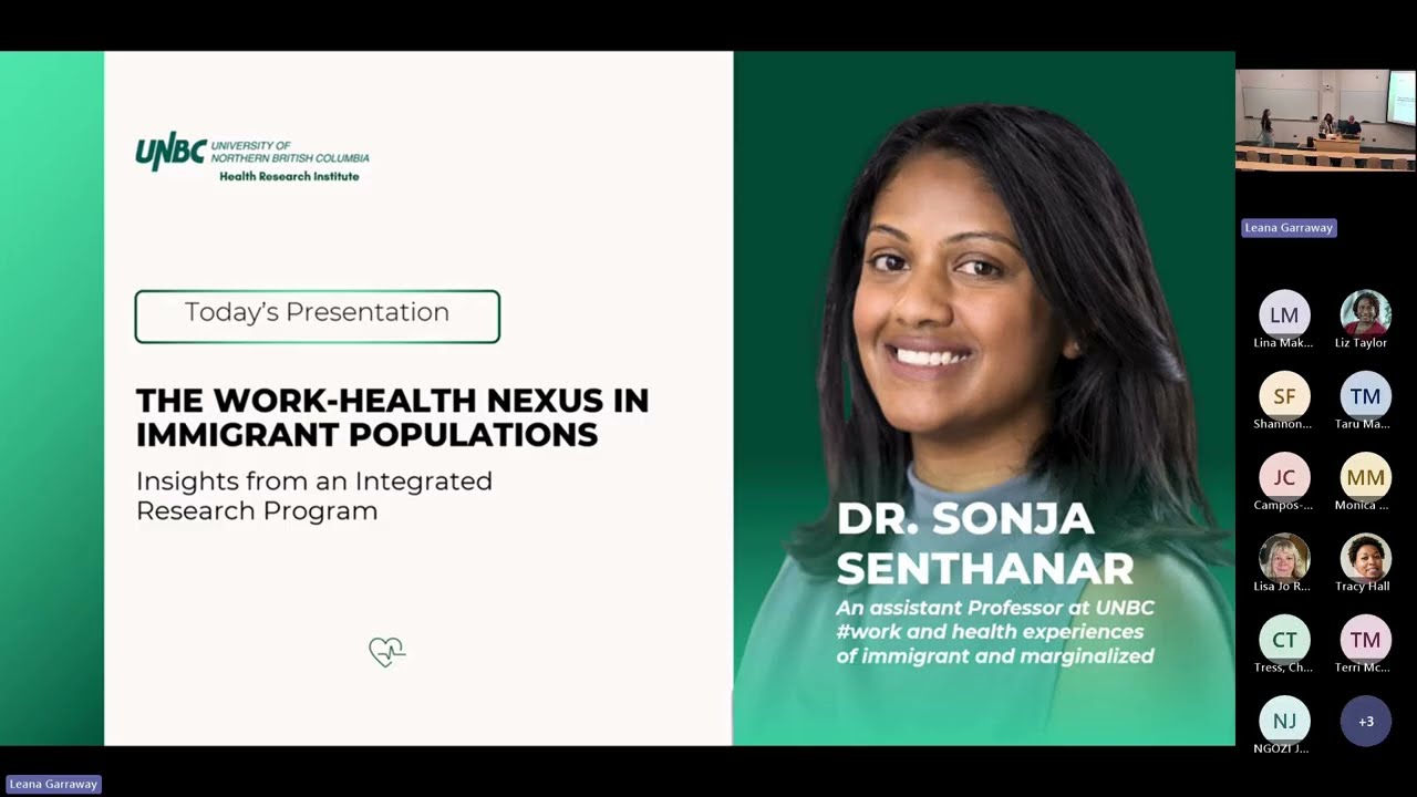 HRI Seminar Series March 19 | DR. SENTHANAR | The Work-Health Nexus in Immigrant Populations