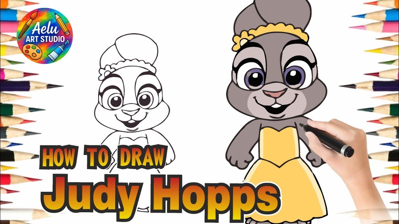 How to Draw Judy Hopps | Easy Cartoon Drawing Tutorial for All Ages