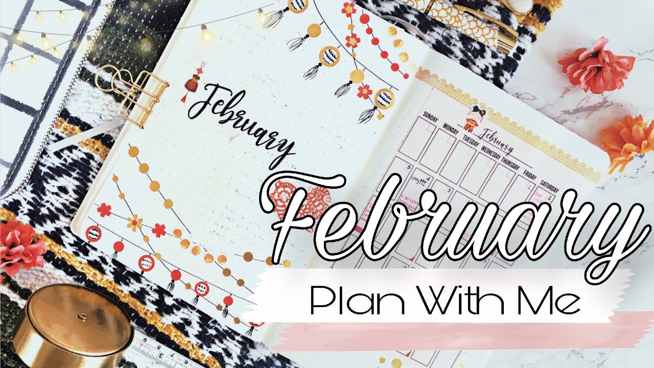 PLAN WITH ME | February 2019 Bullet Journal Setup: Super Easy With Stickers