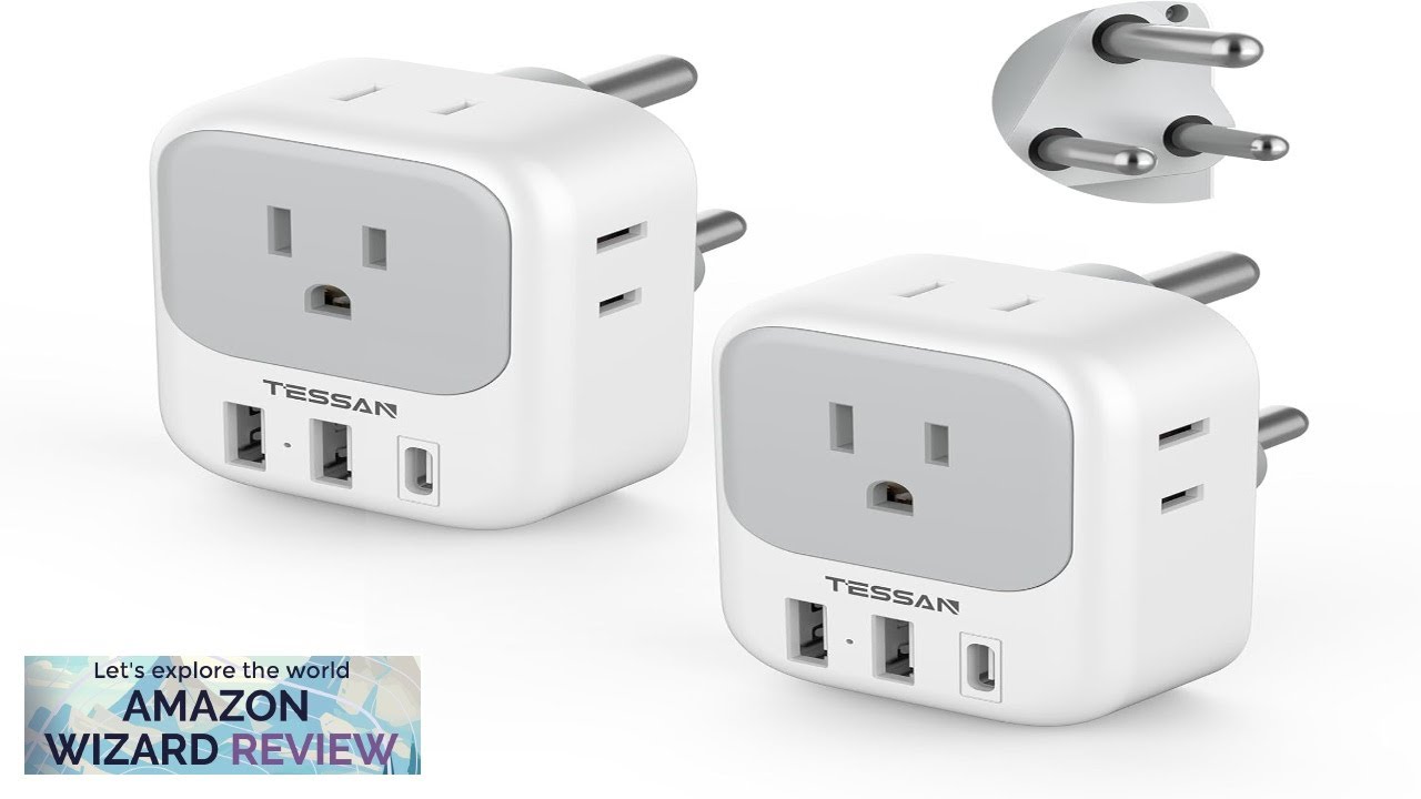 Type M Power South Africa Plug Adapter 2 Pack TESSAN Type M Power adapter Review ...
