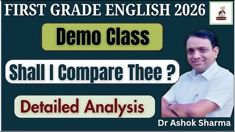 Shall I Compare Thee? - Demo Class - RPSC SCHOOL LECTURER ENGLISH  2026