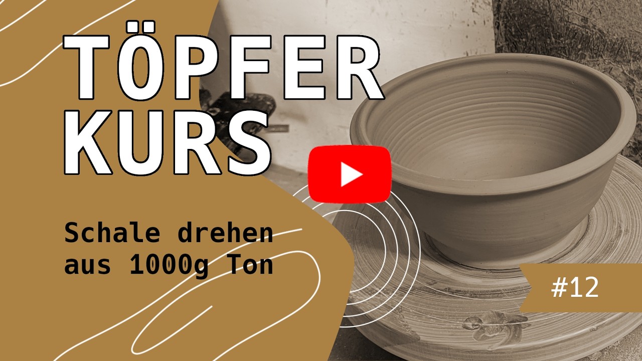 Throwing a Bowl from 1000g of Clay on the Pottery Wheel