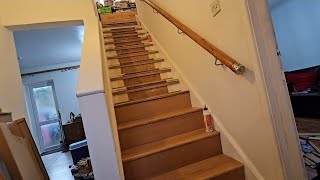 Laminated Wood stairs step installation #diy #carpentry #viral
