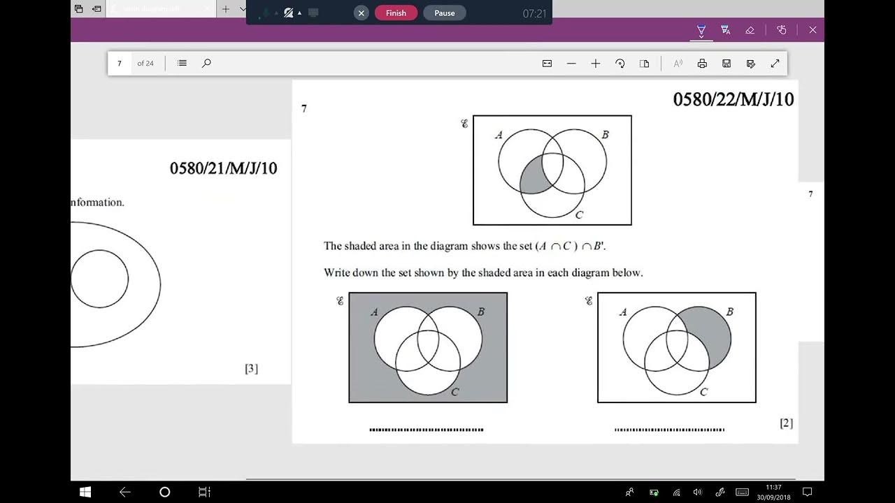 IGCSE Math Venn diagram Past Paper Questions - YouTube