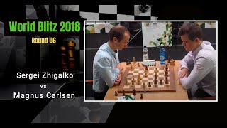 Sergei Zhigalko vs Magnus Carlsen | World Blitz 2018 | Round 06