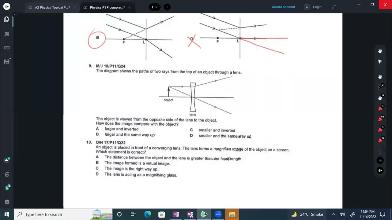 O Level GCE & IGCSE Physics Light & Lenses lecture 10 YouTube