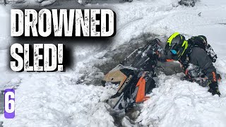 Soaked and Freezing. What Do We Do Now? \\ Drowned Snowmobile in the Backcountry