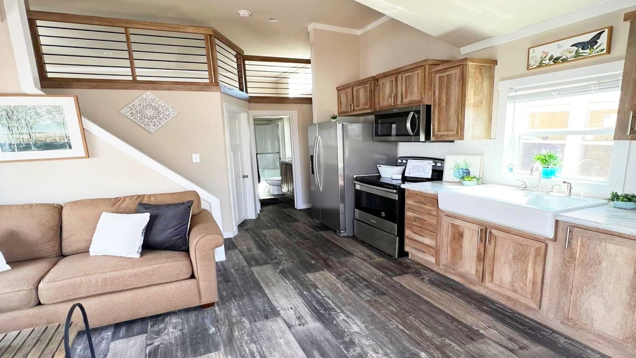 How Cozy 522ASL Park Model Tiny House with Big Wide Loft Feels YouTube