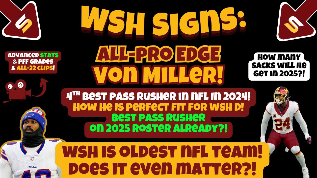 🔥After All-22 Film: WSH SIgns EDGE Von Miller! RING CHASING?! PERFECT FIT For WSH! | WSH TOO OLD?!👀