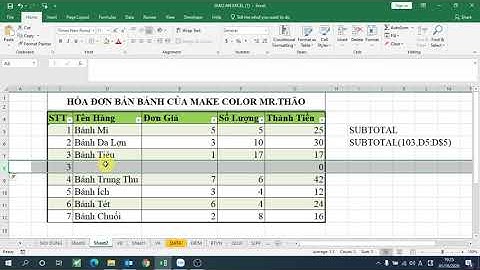 BasicExcel#12: Cách đánh số thứ tự tự động thông qua hàm Subtotal | Function Subtotal |