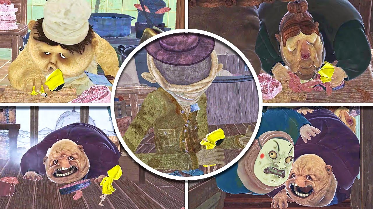 Little Nightmares 1 - All JUMPSCARES and Player Deaths in BRIGHT Mode