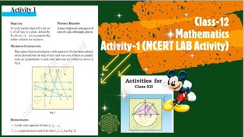 Class -12 || Maths activity one || NCERT lab activity || perpendicular is a symmetric relation
