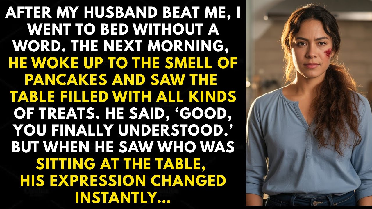 She stayed silent after her husband beat her; in the morning, the guests saw him turn pale.