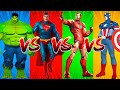 SUPERHERO COLOR DANCE CHALLENGE Hulk vs Superman vs Iron Man vs Captain America