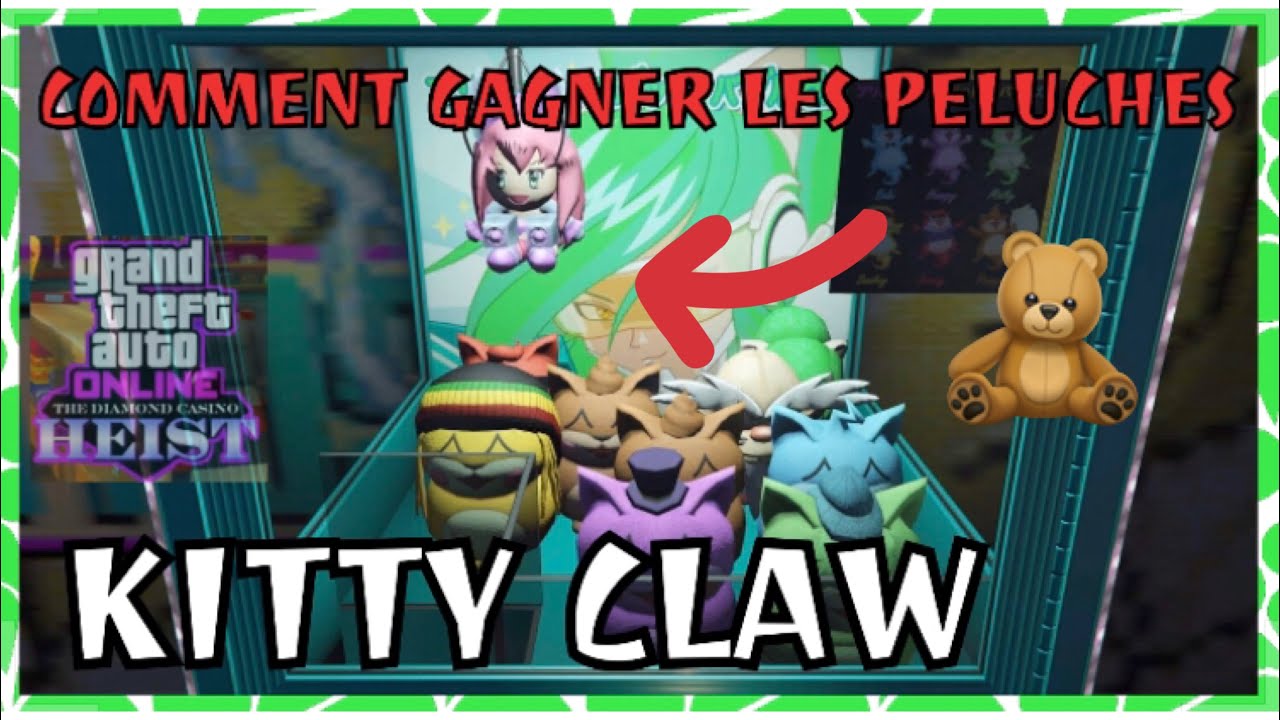 GAGNER LES PELUCHES KITTY CLAW MACHINE A PINCE SHINY WASABI