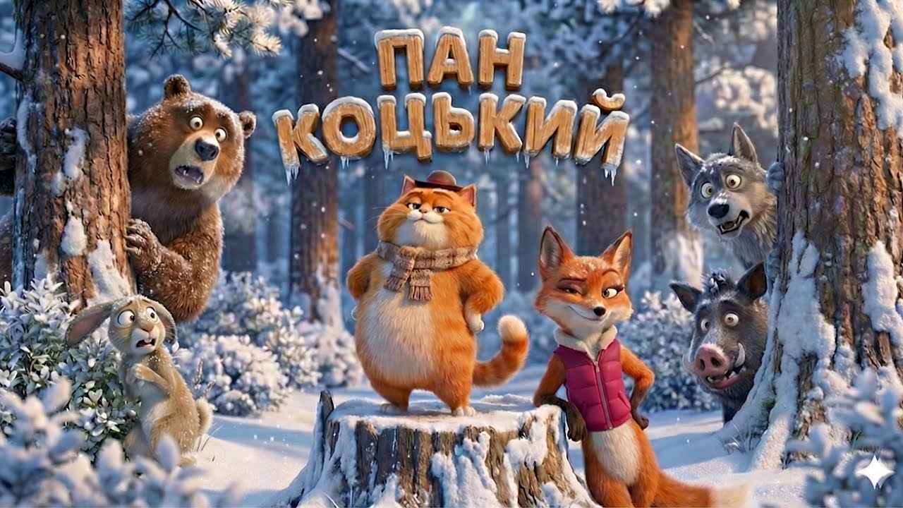 Пан Коцький мультфільм 😼 Зимова версія ❄️ казки українською мовою ✨українські мультики Dream lights