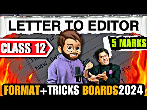 letter to editor class 12 | Letter to Editor Board Exam 2024 | Letter Writing Format