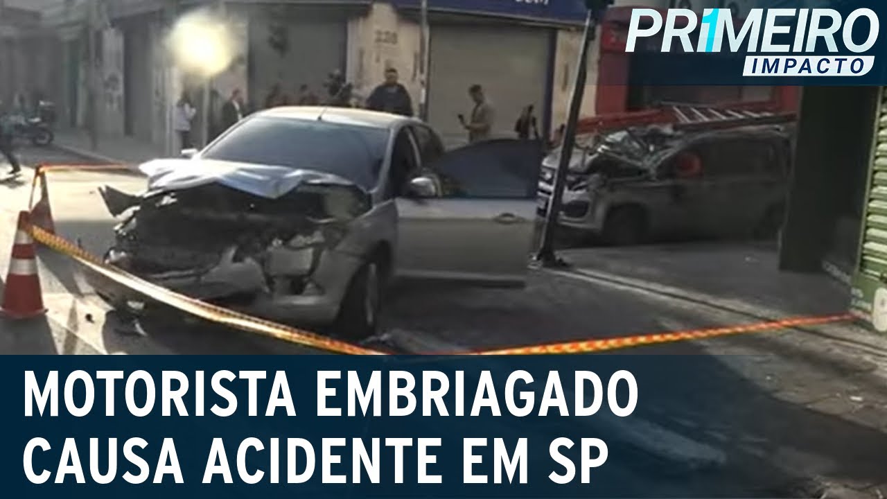 Veja momento em que motorista embriagado causa grave acidente em SP | Primeiro Impacto (29/07/22) Veja momento em que motorista embriagado causa grave acidente em SP | Primeiro Impacto (29/07/22)