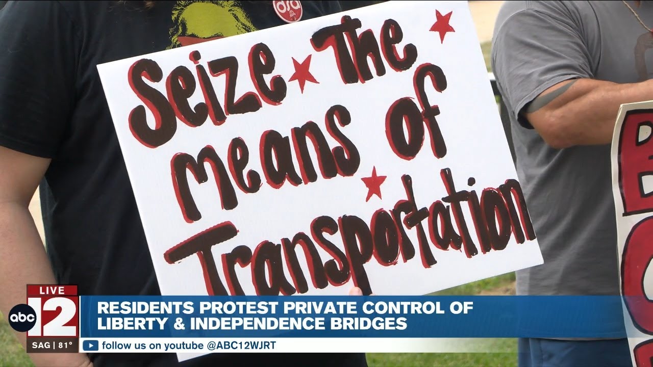 Bay City community protest private control of Liberty and Independence bridges