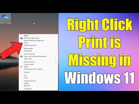 How to fix Right Click Print is Missing in Windows 11