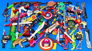 New Collecting 7 Sniper Rifles spider man figure & Mask, AK47 Guns Water Gun Machine guns Equipments