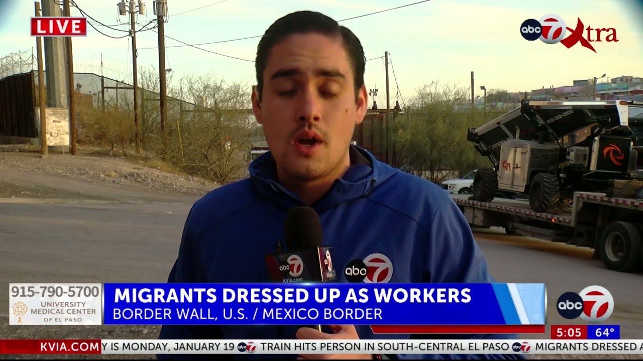 Migrants dressed as construction workers seen illegally crossing the ...