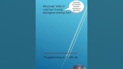 Preprocessor directive #pragma startup explained | Programming in C with rsk | Learn C for free