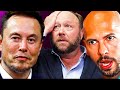 Andrew Tate Elon Musk, Alex Jones First live debate