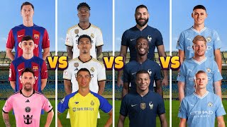 Messi Miami Lewa Pedri 🆚 Ronaldo Nassr Vini Bellingham 🆚 Mbappe Benzema Camavinga🆚 Foden Haaland KDB