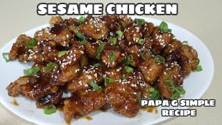 SESAME CHICKEN/RESTAURANT STYLE/PAPA G SIMPLE RECIPE