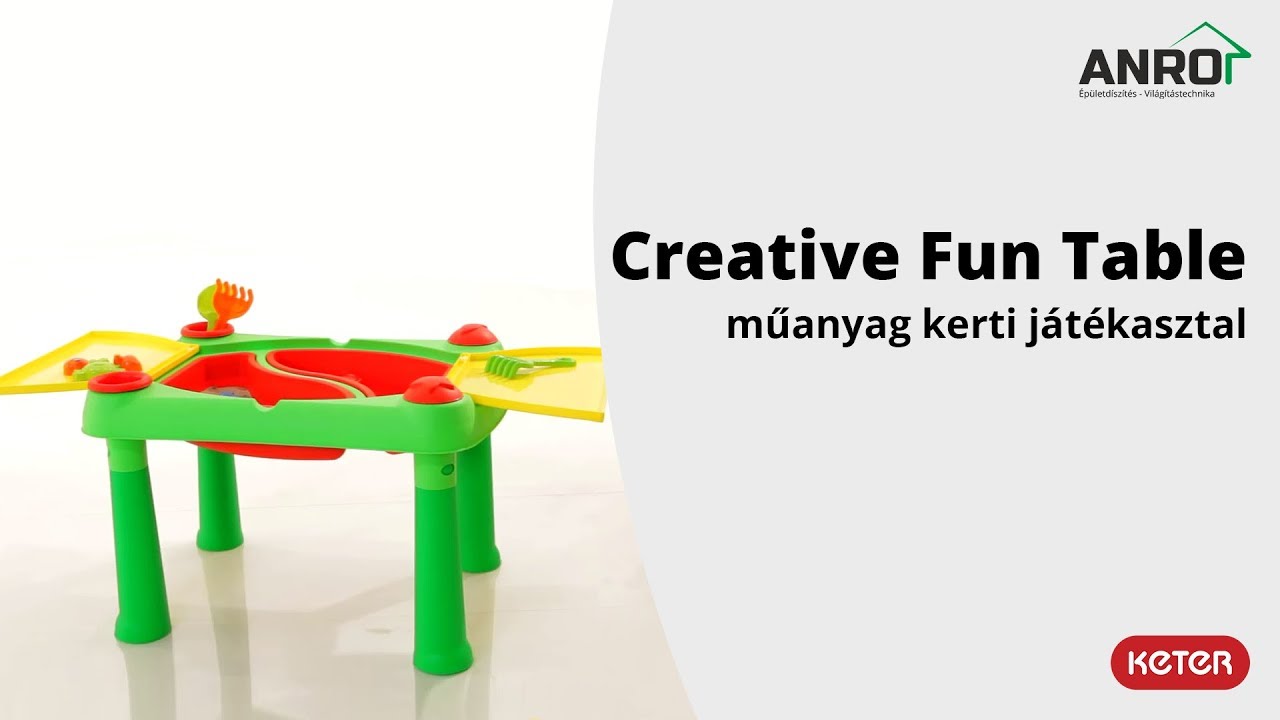 Keter Creative Fun Table műanyag kerti játékasztal - YouTube