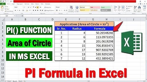 How to Find the Area of Circle in MS Excel || PI Function in MS Excel || Excel PI Formula
