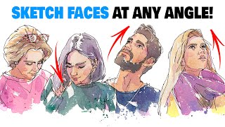 How to Sketch a Face at ANY Angle in 7 STEPS!