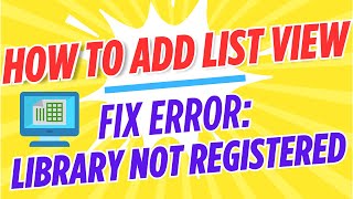 Library Not Registered - خطأ المكتبة غير مسجلة - ادراج list view داخل الاكسل