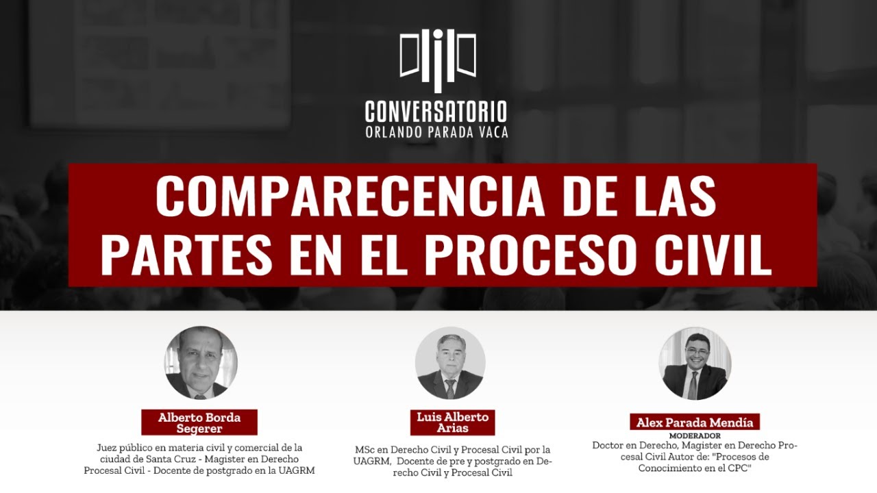 La Comparecencia de las Partes en el Proceso Civil - YouTube
