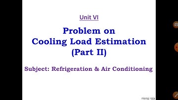 Problem on Cooling Load Estimation