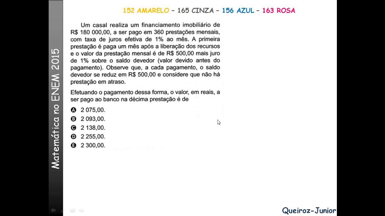 Enem 2016 Um Casal Ambos Com 30 Anos De Idade