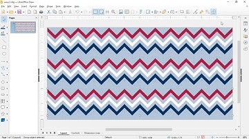LibreOffice Draw: Ex8 wavy red, white, blue design #graphics #howto #stepbystep #tutorial #textile