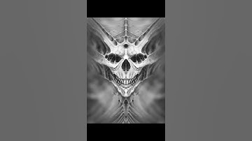 DARK FANTASY SKULL drawing in Procreate - Time-lapse speed art #Shorts