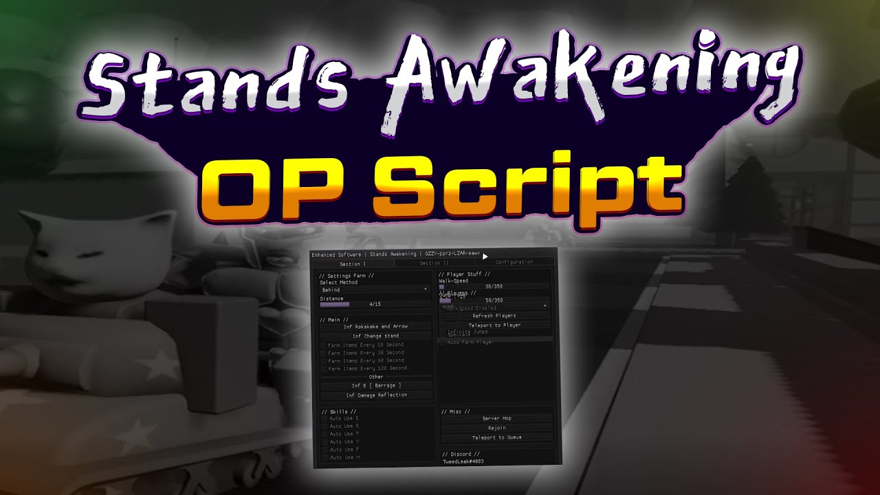 Roblox Script - Stands Awakening, Enhanced Software