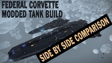 Elite:Dangerous. Federal Corvette Shield Tank build. Side by side comparison before and after