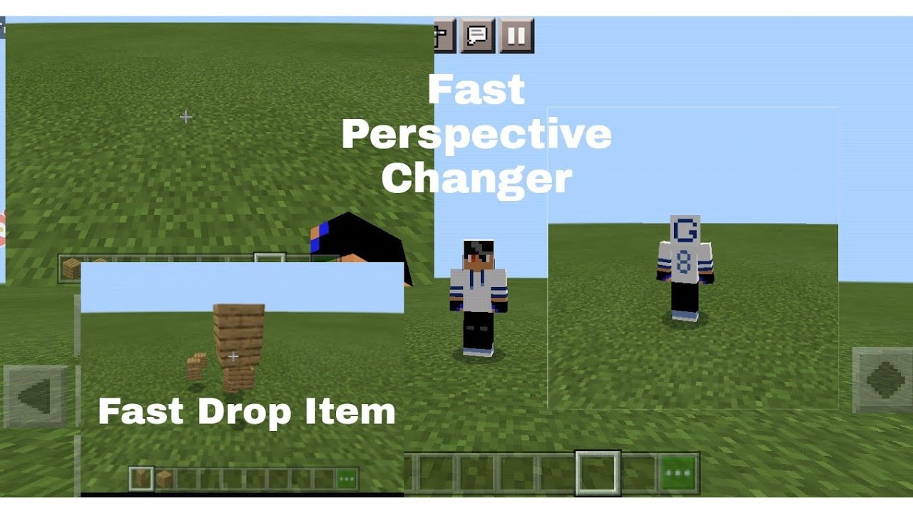HOW TO CHANGE CAMERA AND DROP ITEMS FASTER Minecraft pe 2021 YouTube