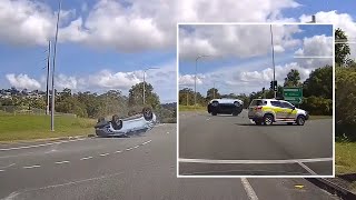 Queensland Ambulance crashing into car | Ambulance collides with car - Video