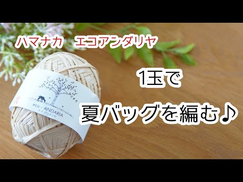 かぎ針編み 23番 ハマナカエコアンダリヤ１玉でミニバッグが編めました Crochet Bag Tutorial Diy Youtube