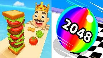 Sandwich Runner VS Ball Run 2048 - All Levels Gameplay Android iOS Ep 7