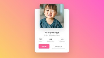 Animated Profile Card UI Design - Using Html & CSS
