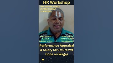 Workshop on Performance Appraisals &  Salary Structure wrtt Code on Wages #seshadri #workshop